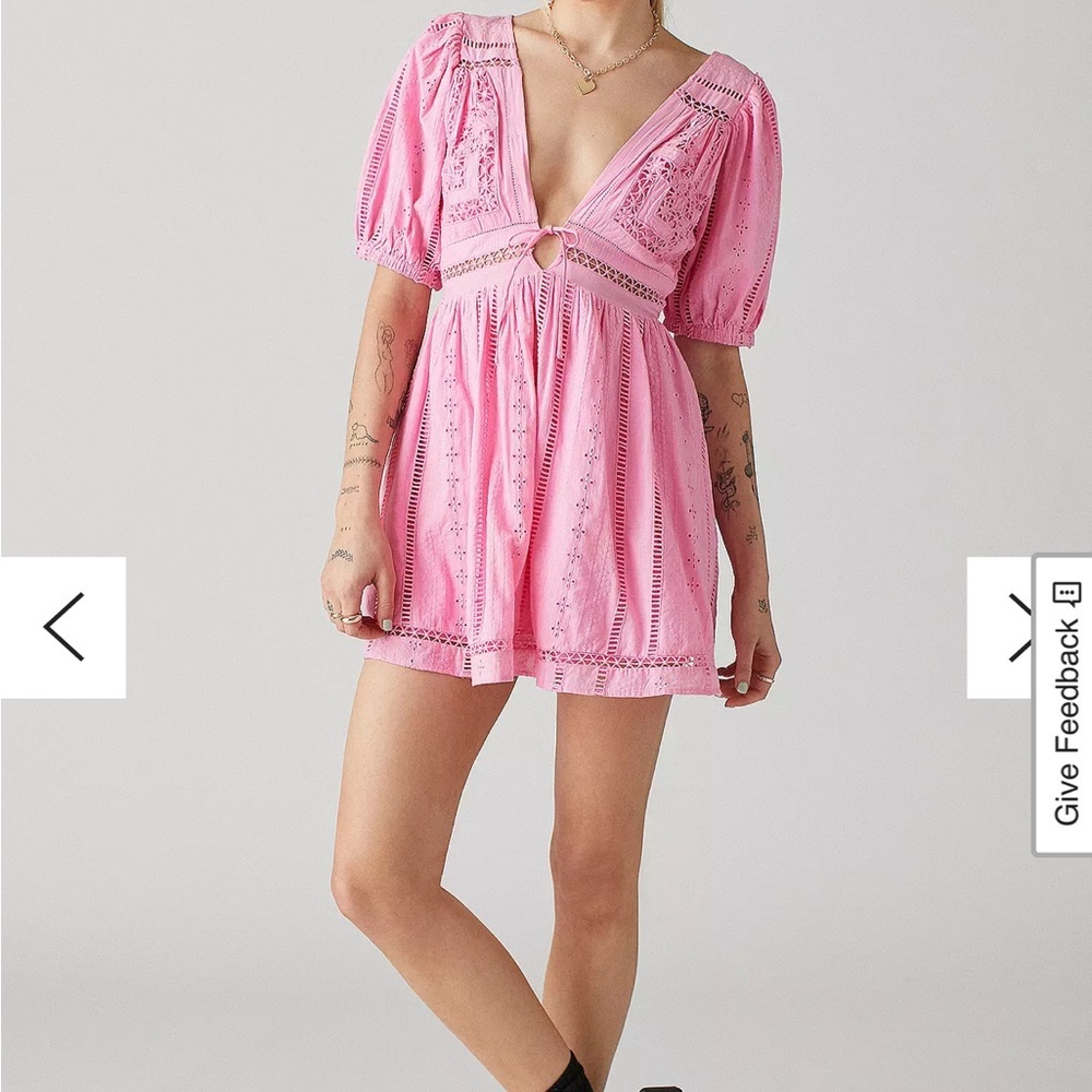 UO Marla Broderie Babydoll Dress